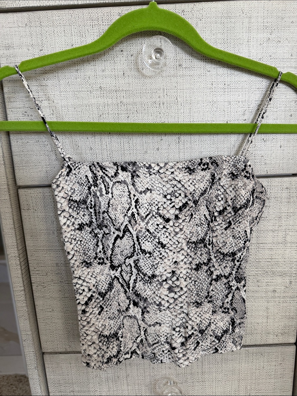 Reformation Snake-Print Spaghetti Strap Tank Top - Black & White